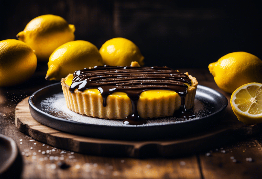 Tarte au citron appétissante sur table décorée